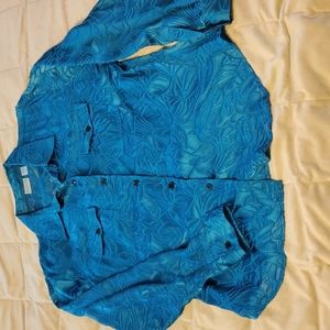 Chico's L/S Blue Blouse Size 2